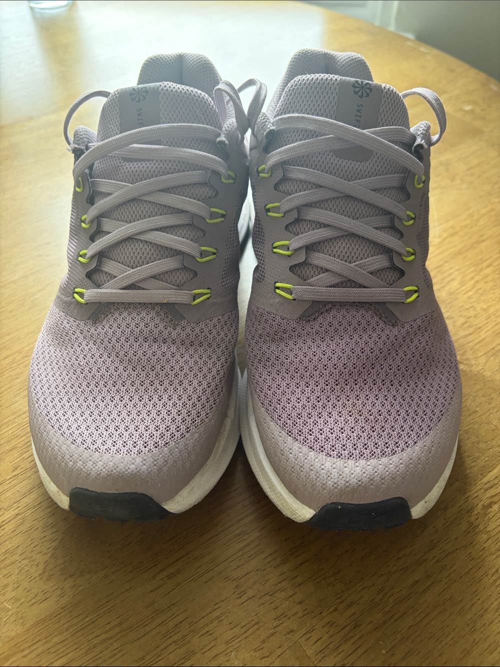 Nike Women's Light Purple Athletic Sneakers with Neon Accents